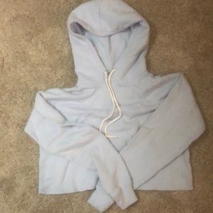 Cropped Light Blue Hoodie💙🤍